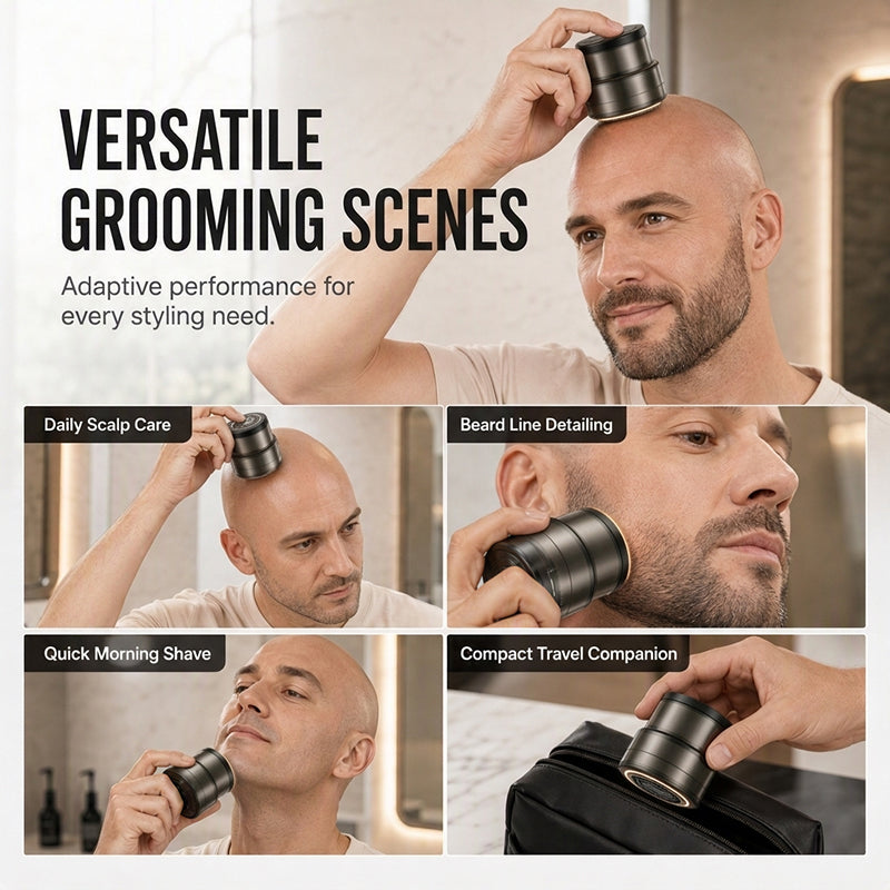 2-in-1 Electric Shaver & Beard Trimmer – Display, 30-Blade, 360° Head