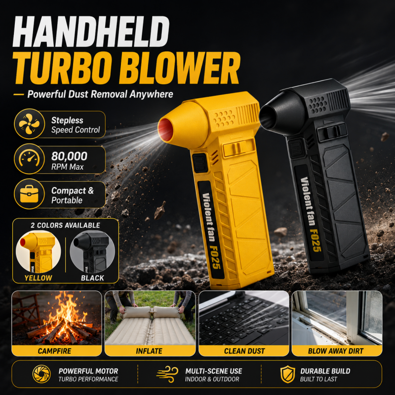 Portable Turbo Blower – 80,000 RPM Car Snow & Dust Cleaner