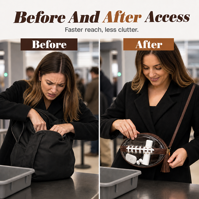 Game-Day Statement Women's Clear Football-Shaped Crossbody Bag