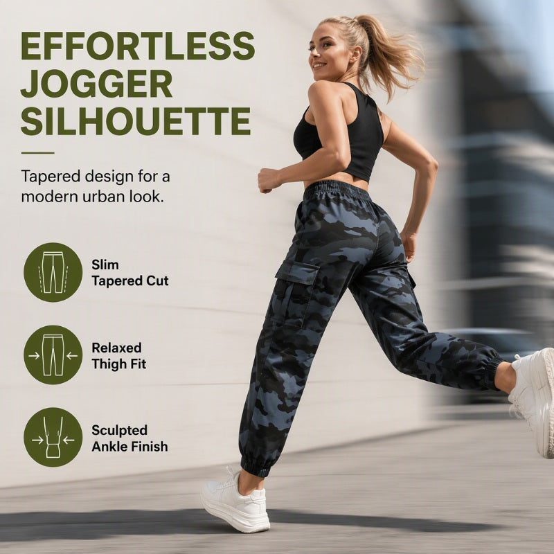 Women's Stretch High-Waist Cargo Joggers