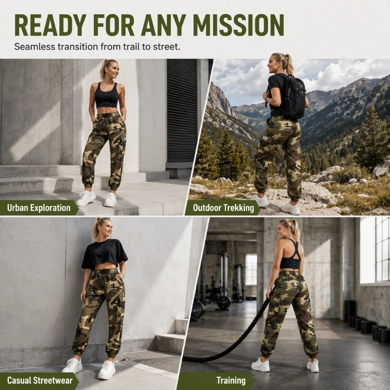 Women's Stretch High-Waist Cargo Joggers