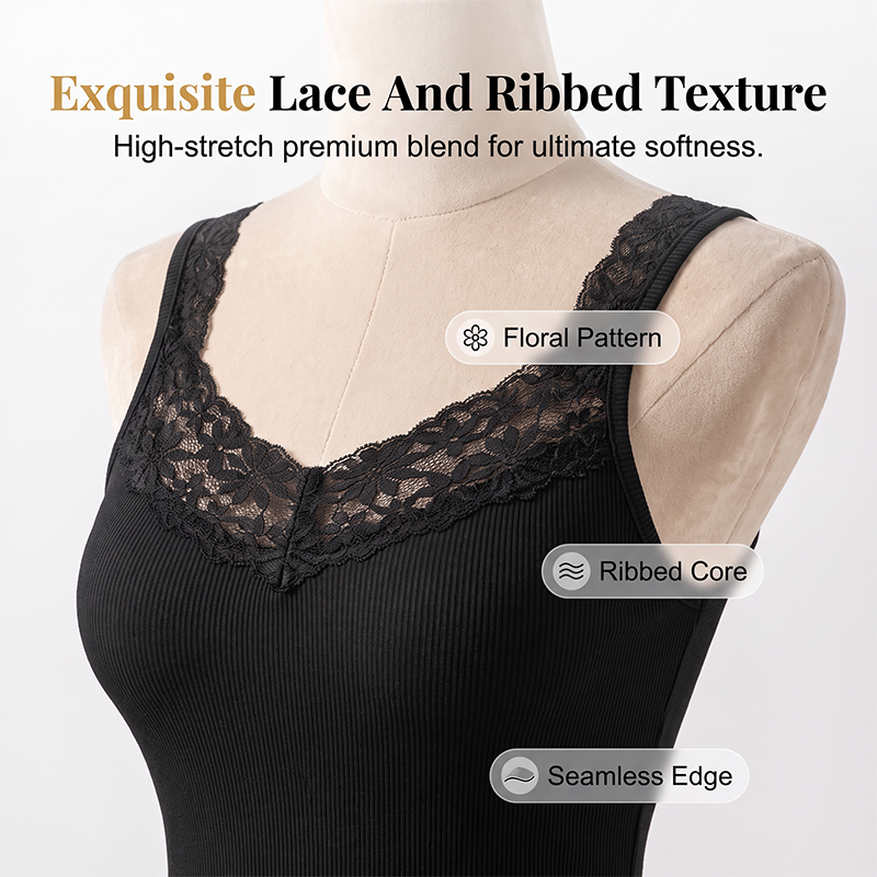 Delicate Lace Trim Slim-Fit Camisole