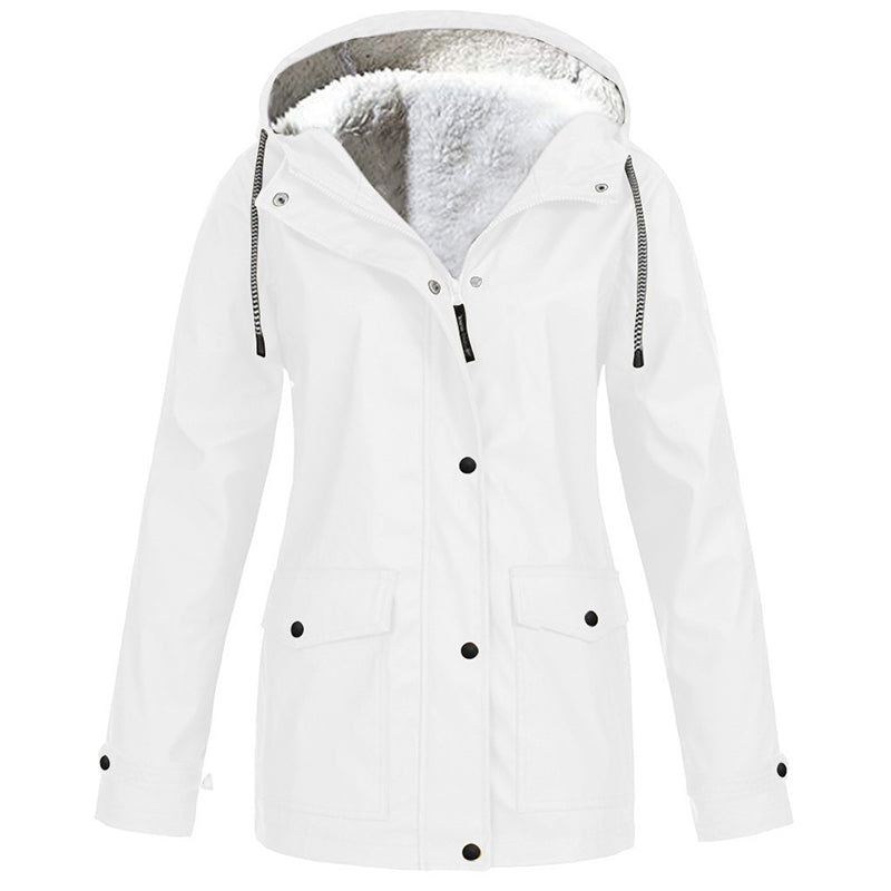 Windproof Jacket with Soft Fleece Lining and Hood – for All Weather Conditions