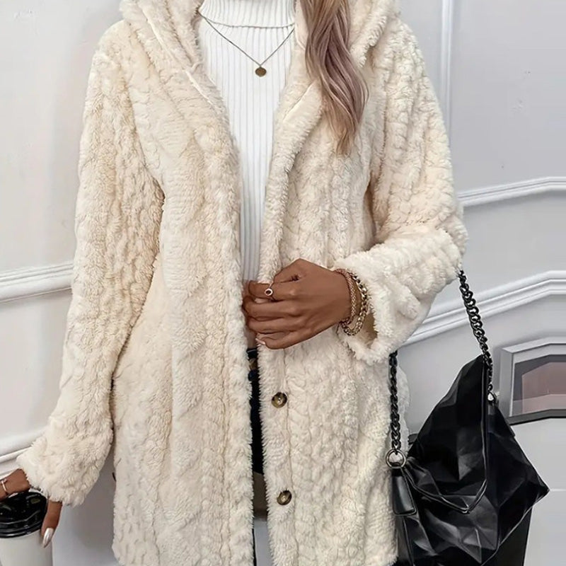 Button-Up Hooded Jacket for Women