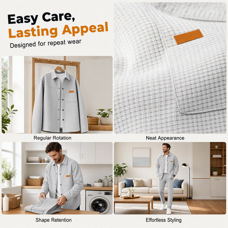 Texture Meets Utility | Men's 2-Piece Lounge Set with Functional Pockets