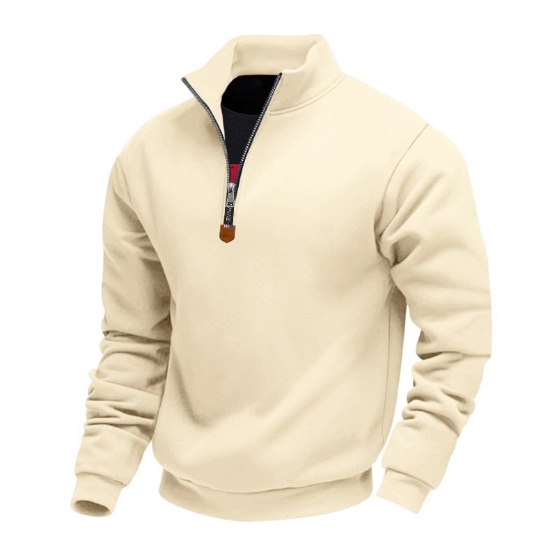 Men's Quarter-Zip Stand Collar Pullover