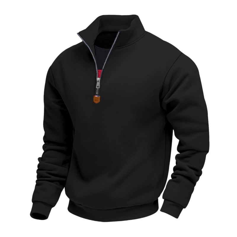 Men's Quarter-Zip Stand Collar Pullover
