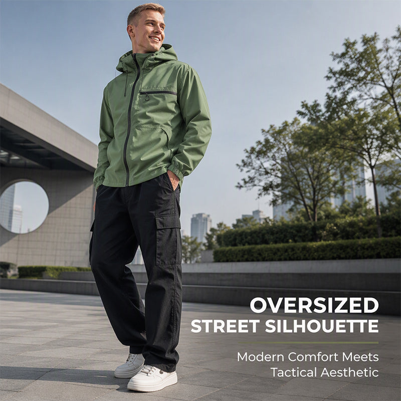 All-Weather Utility Men's Waterproof Oversized Hooded Jacket