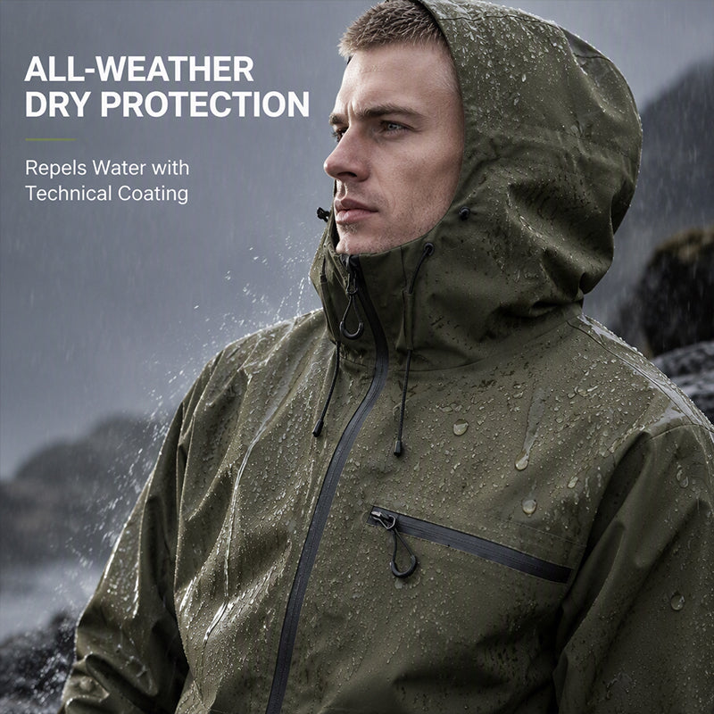 All-Weather Utility Men's Waterproof Oversized Hooded Jacket