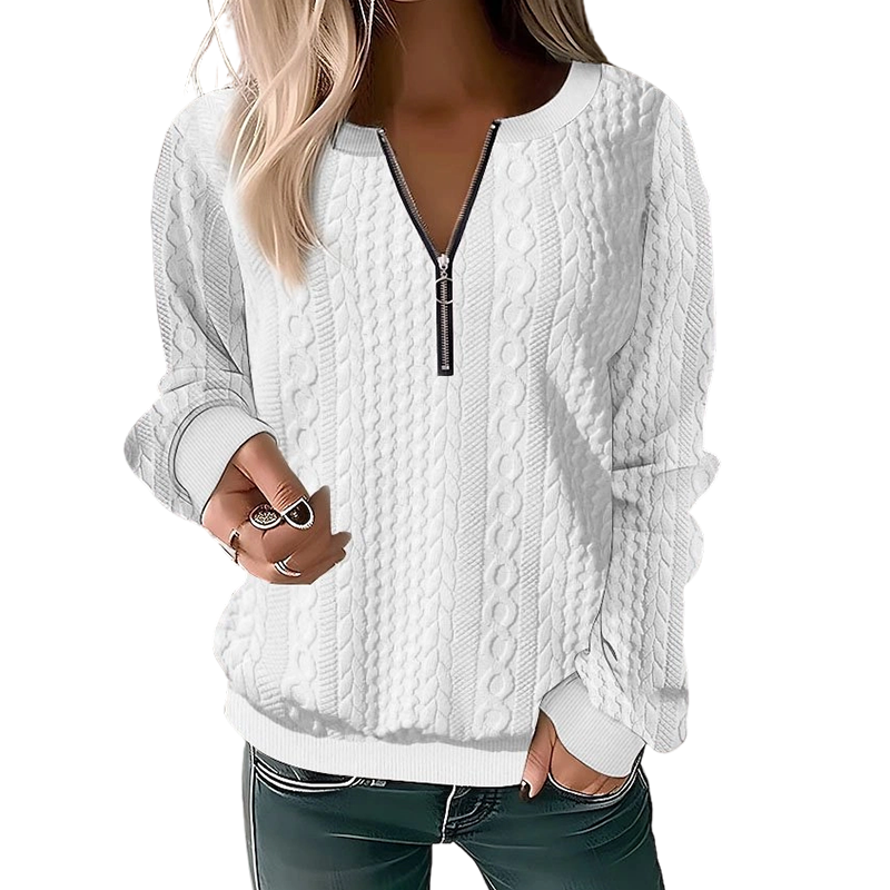 Women's Half-Zip Cable Knit Sweater