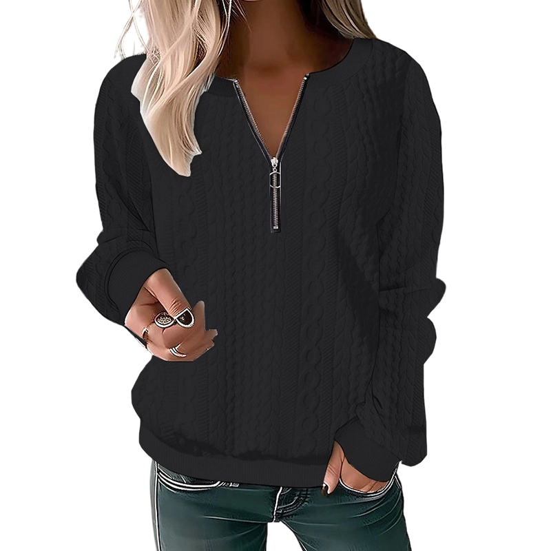 Women's Half-Zip Cable Knit Sweater