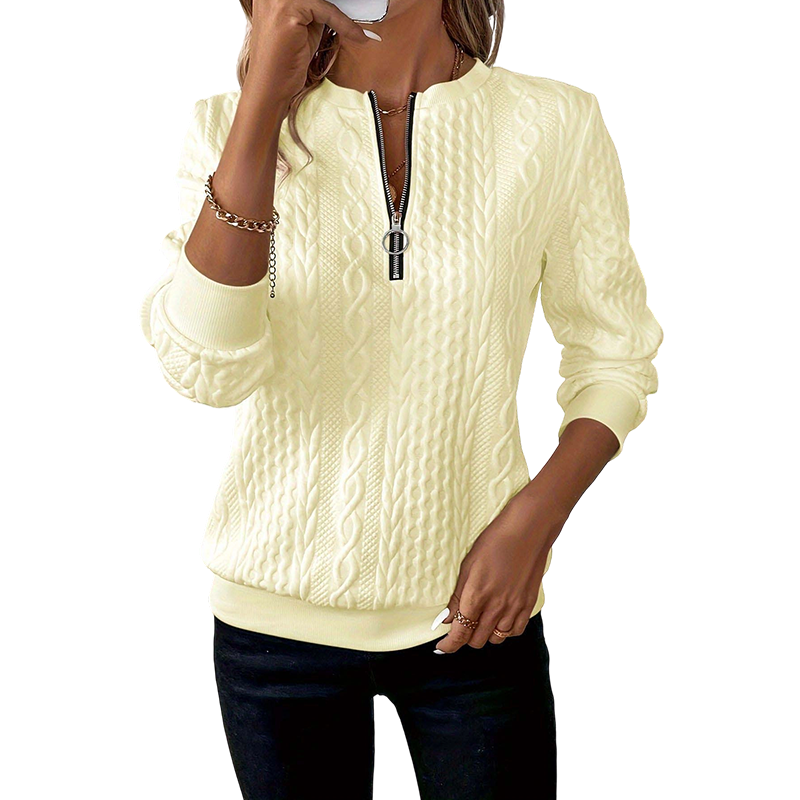 Women's Half-Zip Cable Knit Sweater