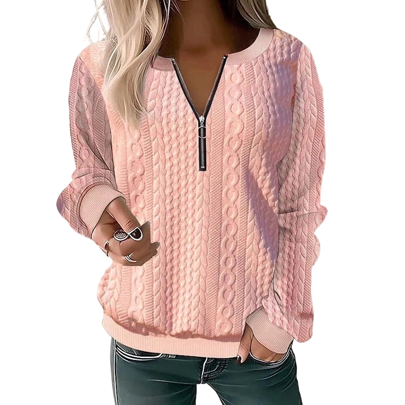 Women's Half-Zip Cable Knit Sweater