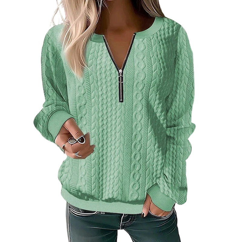 Women's Half-Zip Cable Knit Sweater