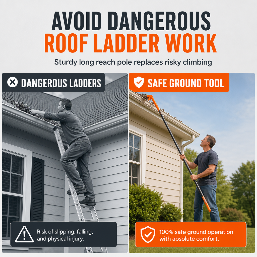 Gutter Cleaning Tool, Clean Easily Without a Ladder