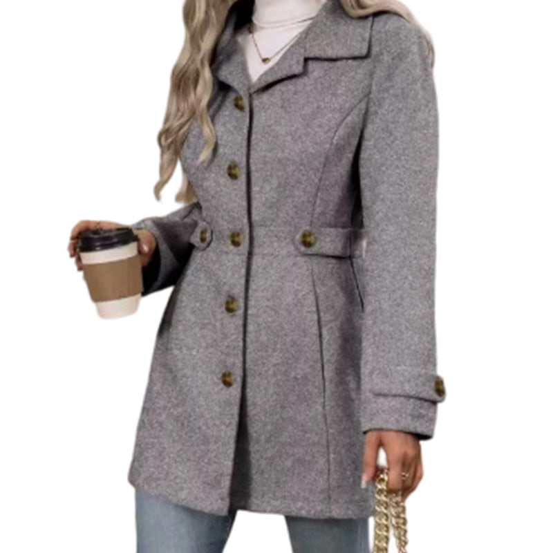 Timeless Urban Elegance Warming Wool Blend Coat with Flattering Silhouette