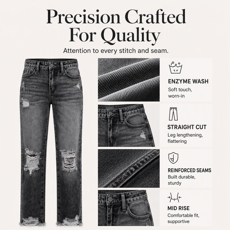 Women's Distressed Ripped Jeans