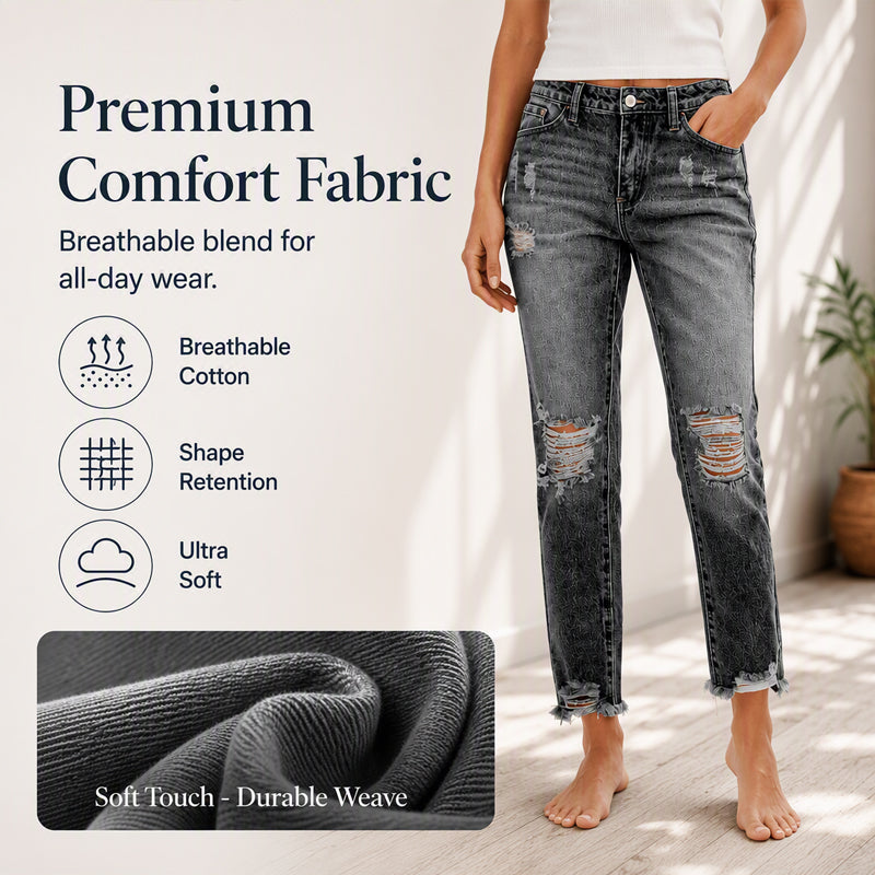 Women's Distressed Ripped Jeans
