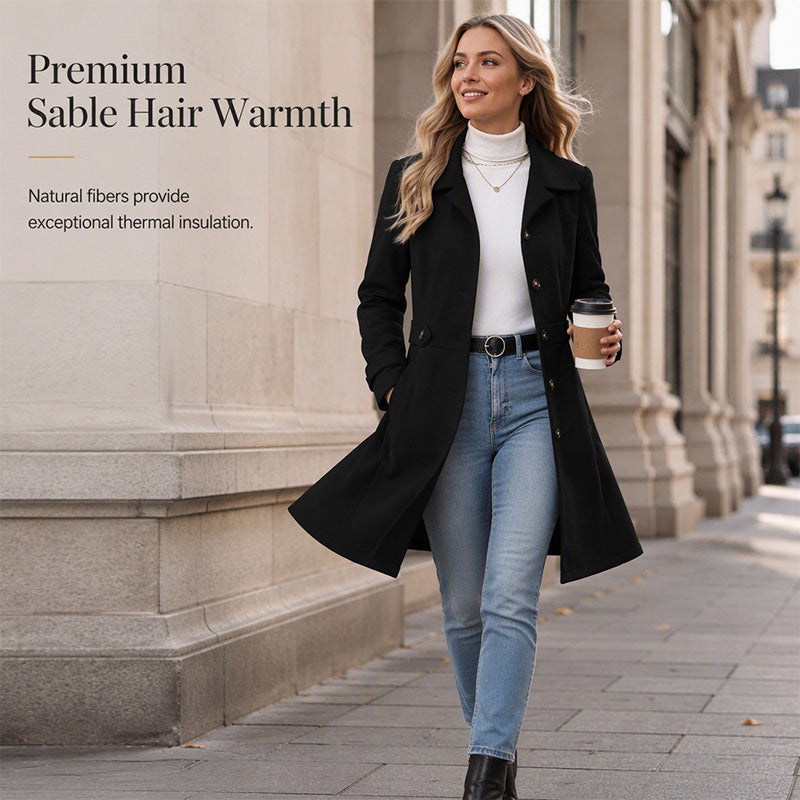 Women's Belted Single-Breasted Slim Coat