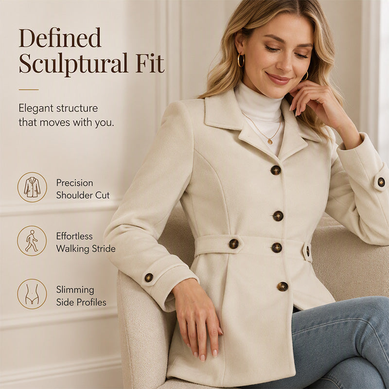 Women's Belted Single-Breasted Slim Coat