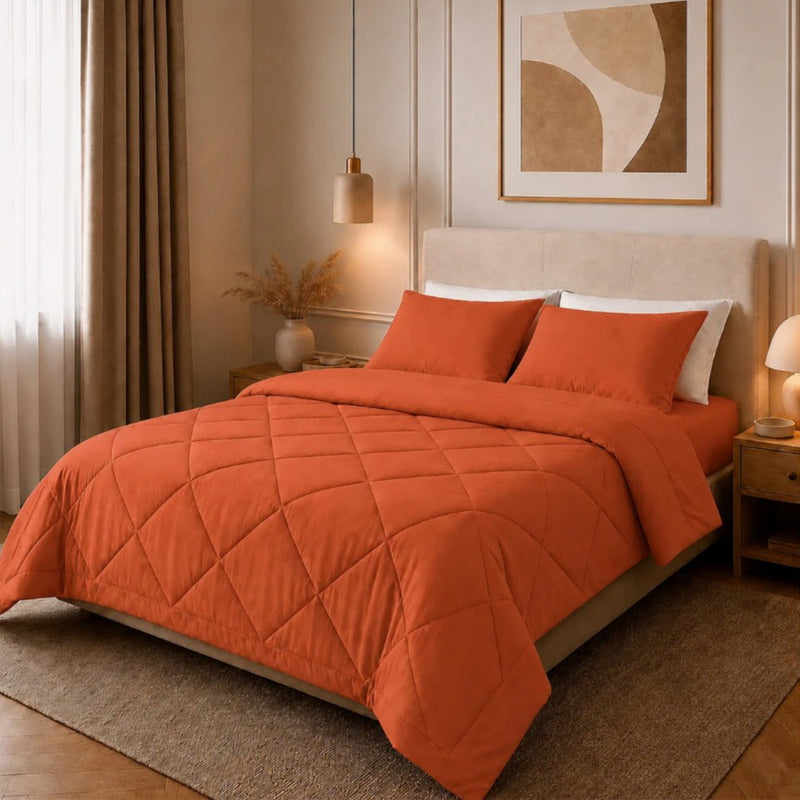 3-Piece Quilted Comforter Set with Pillowcases