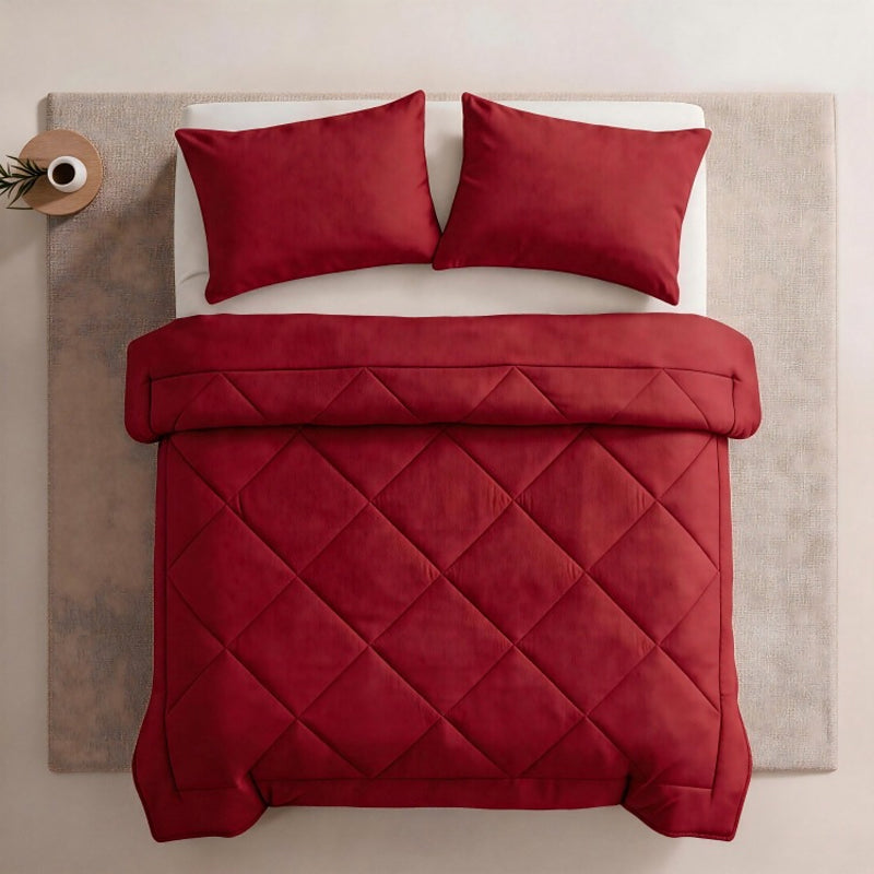 3-Piece Quilted Comforter Set with Pillowcases