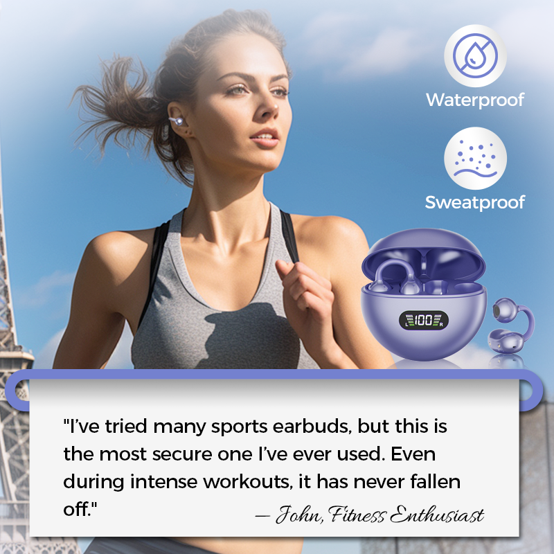 Clip-On Open Ear Bluetooth Earbuds
