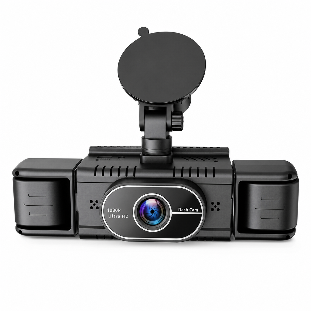 F100 4-Lens Dash Cam – 1080P HD, Infrared Night Vision, GPS Sync Recording