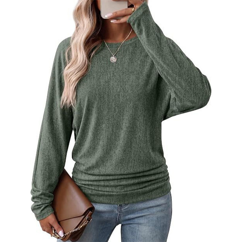 Women's Crewneck Knit Sweater – Soft Knit, Multi-Color Versatile – Stretch & Shape-Retaining, Six Autumn Shades