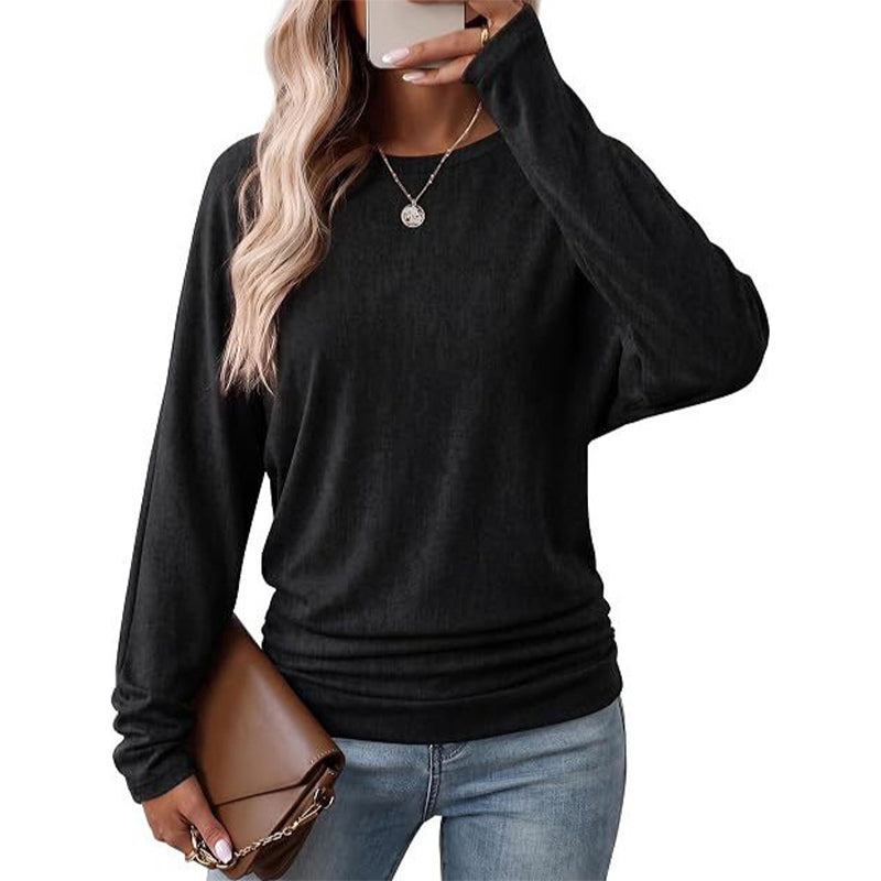 Women's Crewneck Knit Sweater – Soft Knit, Multi-Color Versatile – Stretch & Shape-Retaining, Six Autumn Shades