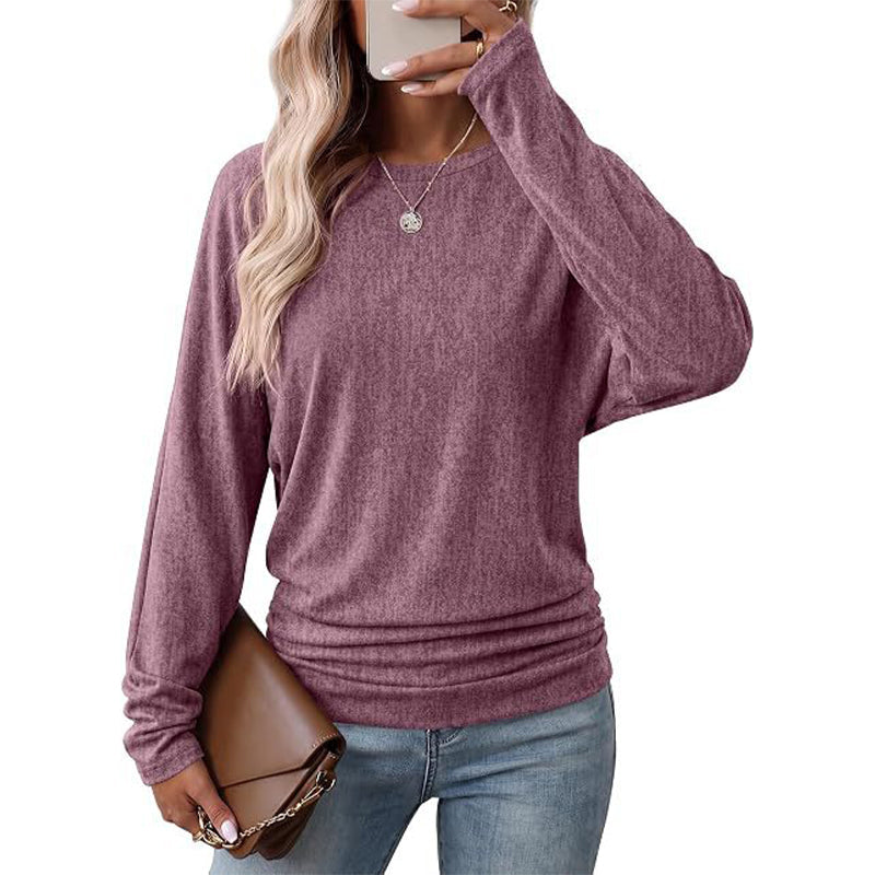 Women's Crewneck Knit Sweater – Soft Knit, Multi-Color Versatile – Stretch & Shape-Retaining, Six Autumn Shades