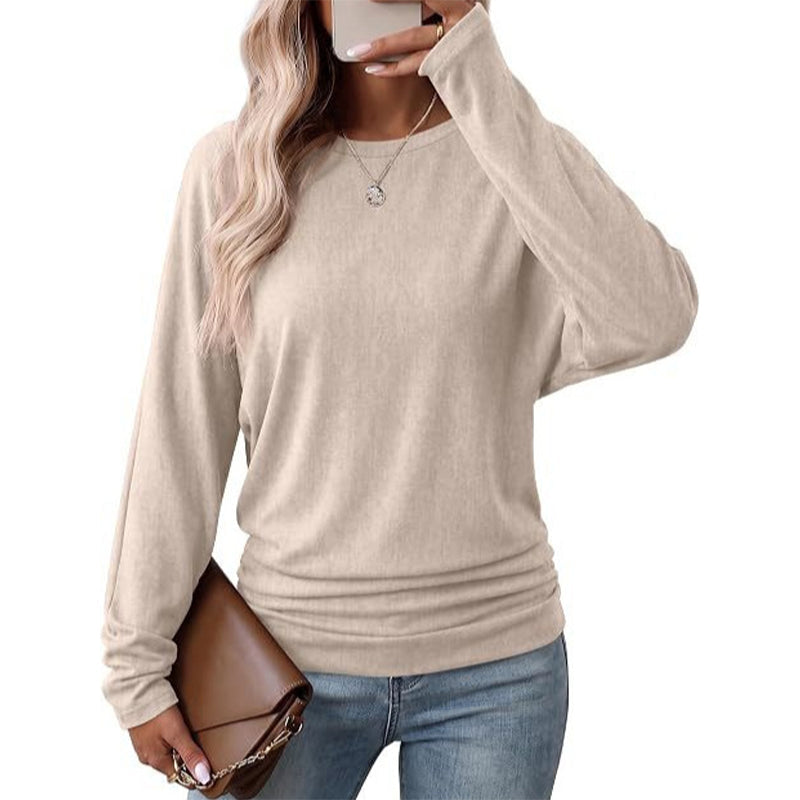 Women's Crewneck Knit Sweater – Soft Knit, Multi-Color Versatile – Stretch & Shape-Retaining, Six Autumn Shades