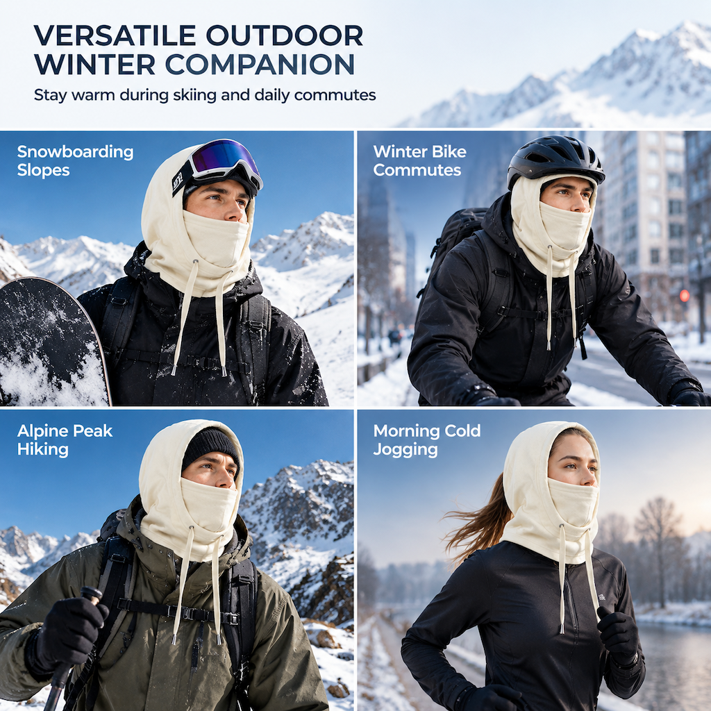 3-in-1 Winter Balaclava – Windproof Covers Head, Neck, Face & Ears. Adjustable Fit for Skiing, Cycling & Cold Weather
