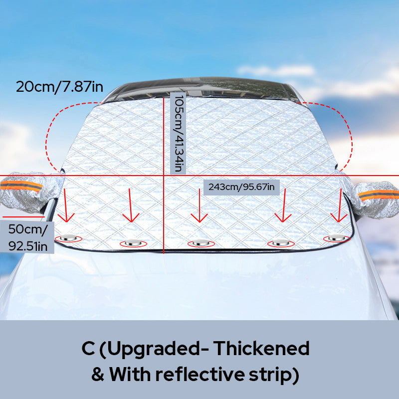 Front Windshield Cover – Four Seasons Protection, Frost Protection & High Quality – Perfect for Cars, Vans and SUVs
