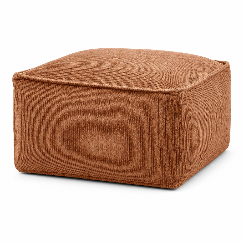 Storage Pouf Cover – Large Zipper, Washable & 45x45x23cm