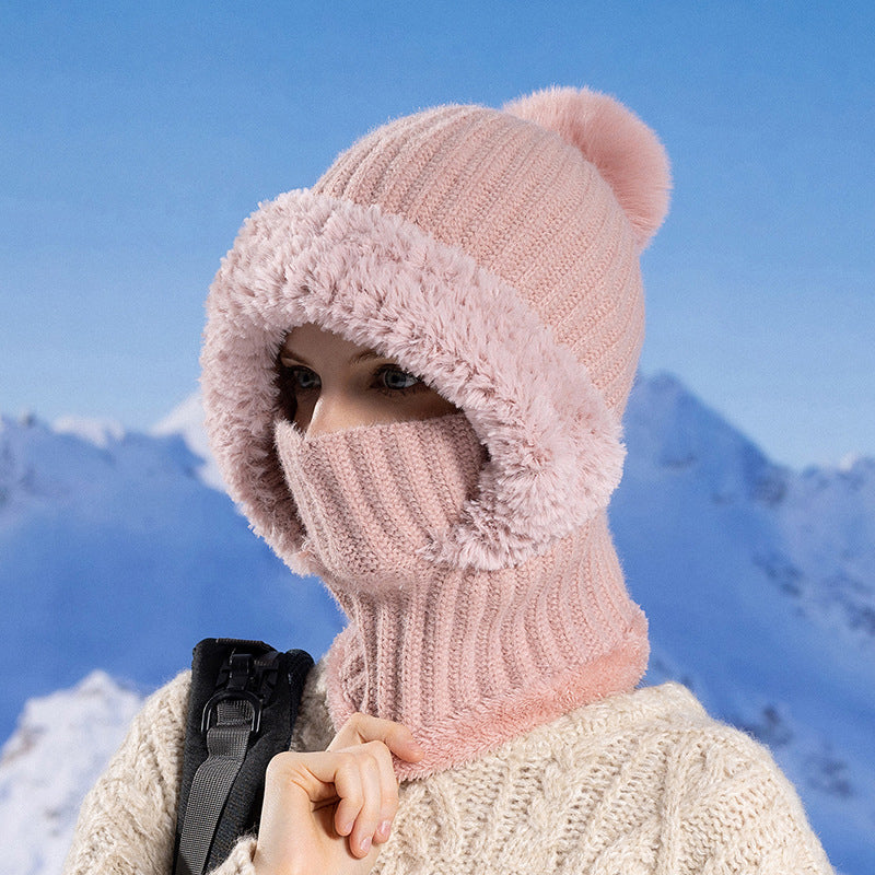 Women's Winter 3-in-1 Knitted Hat Scarf Mask