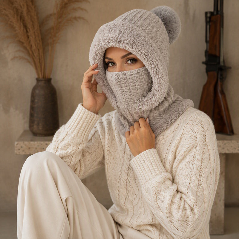 Women's Winter 3-in-1 Knitted Hat Scarf Mask