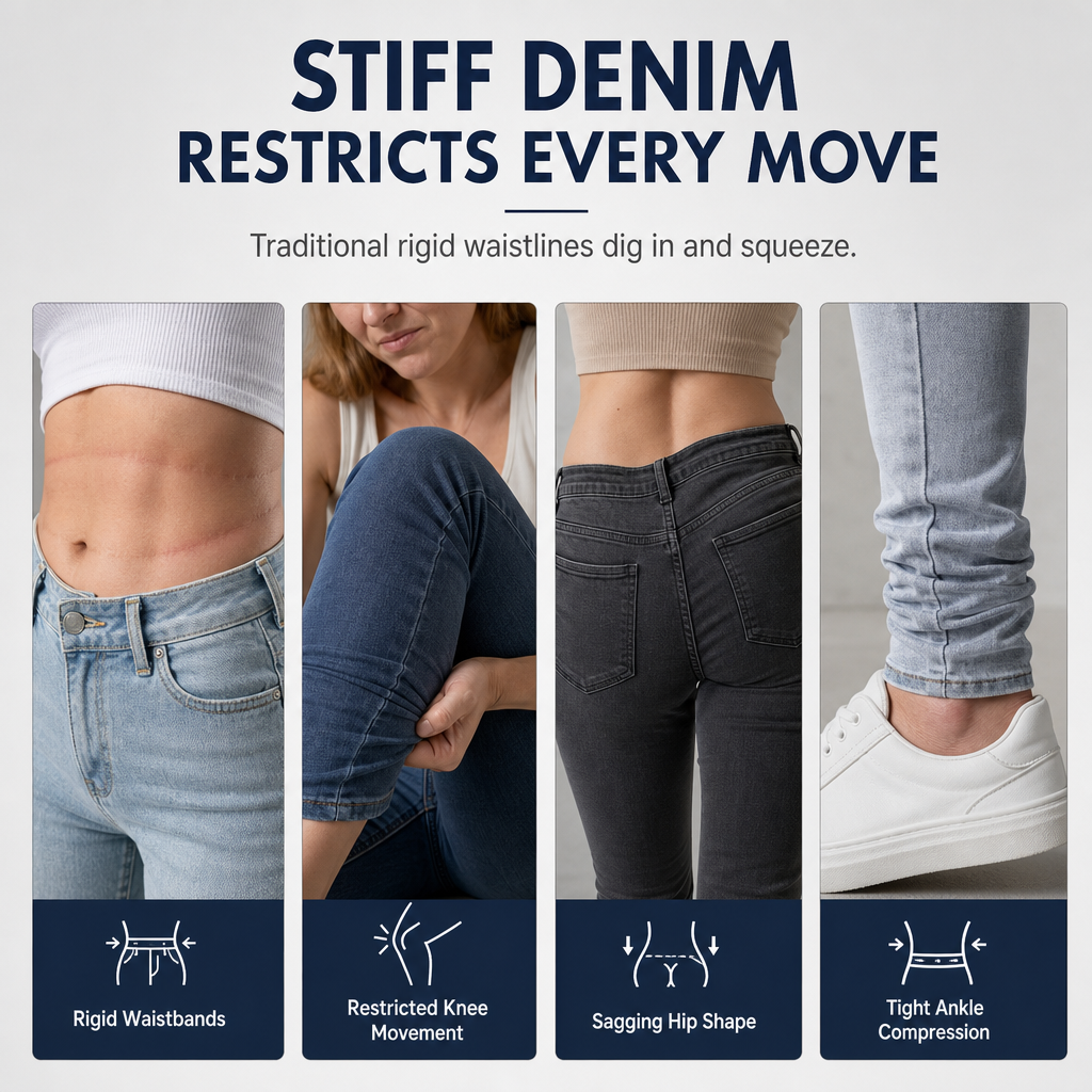 High-Waisted Stretch Pencil Pants