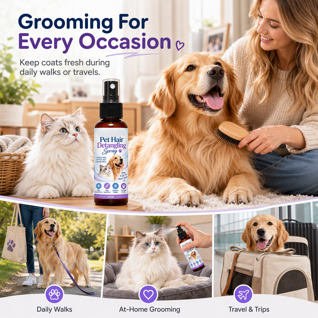 Pet Detangling Spray, Dissolves Matted Fur