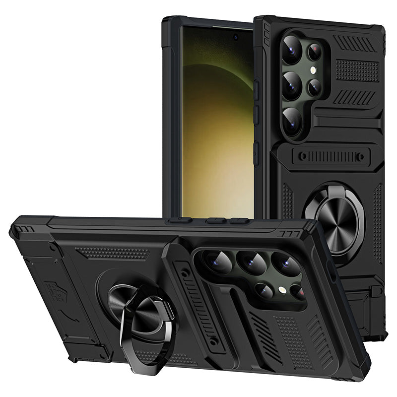 Samsung Case with Card Holder & Magnetic Ring Stand