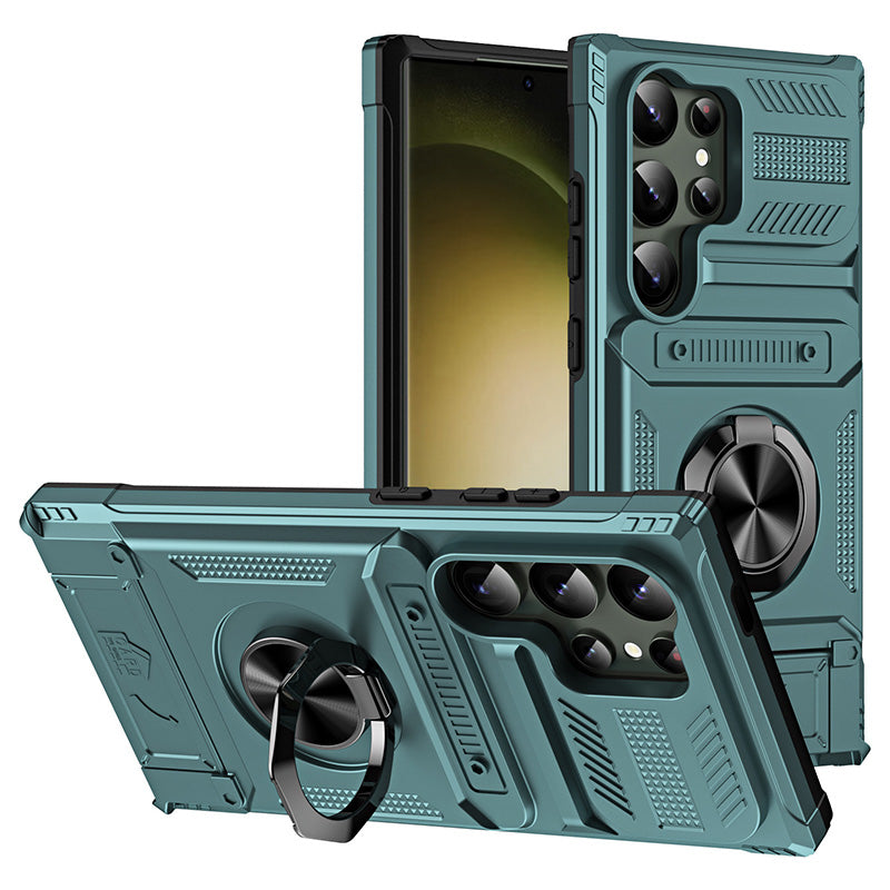 Samsung Case with Card Holder & Magnetic Ring Stand