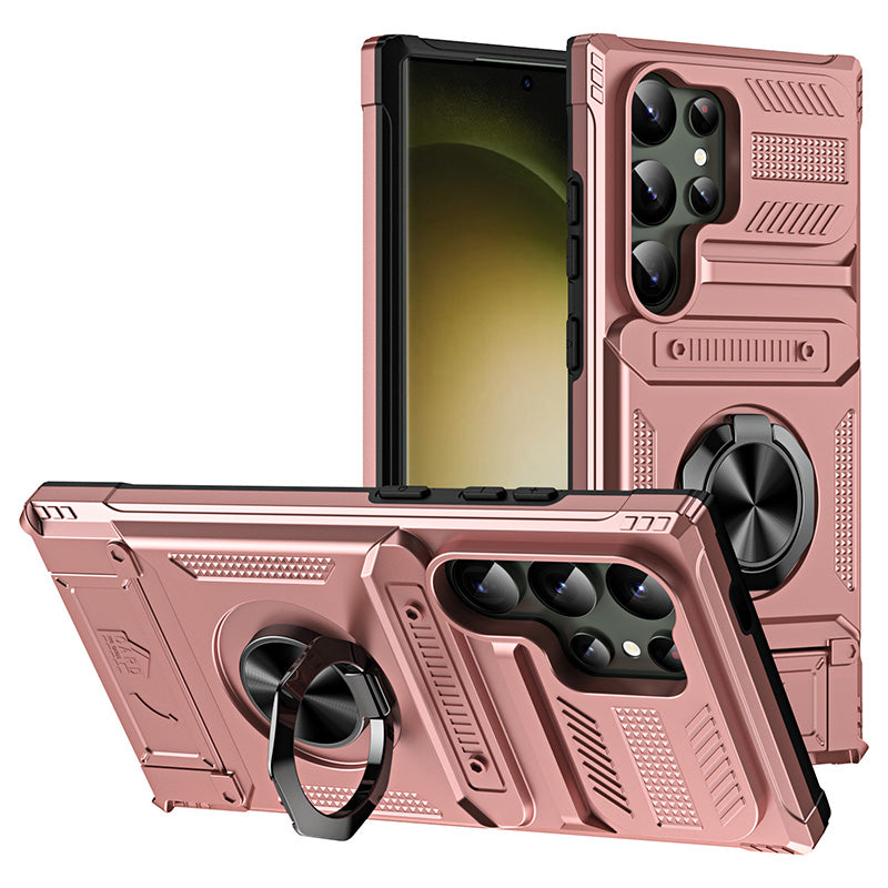 Samsung Case with Card Holder & Magnetic Ring Stand