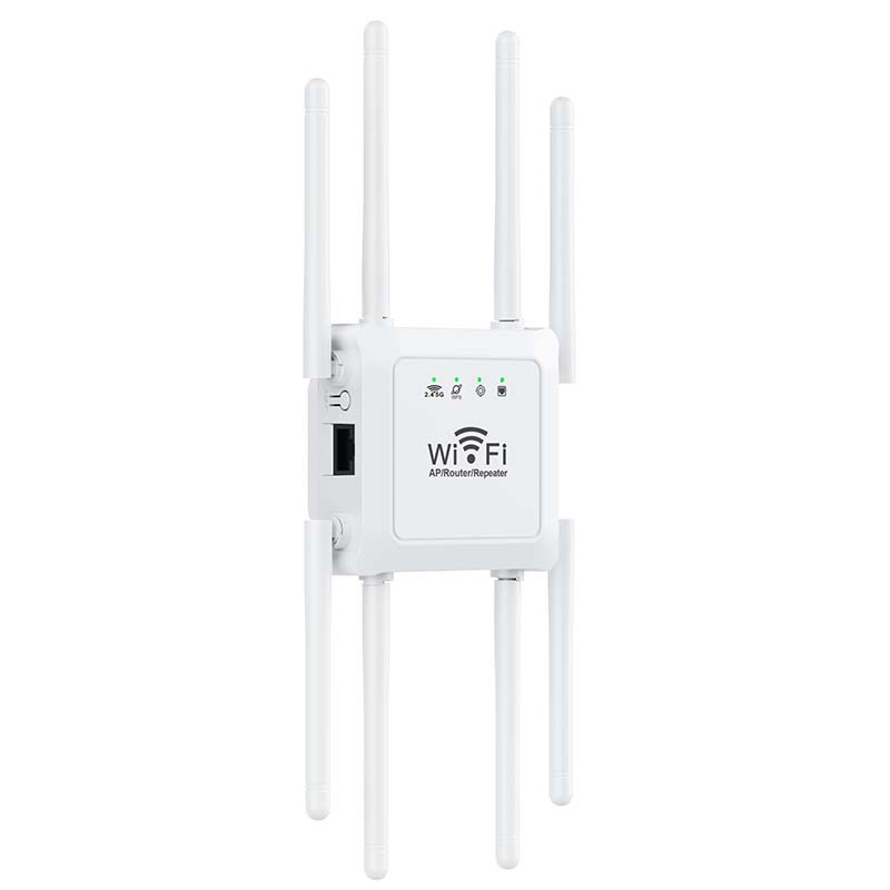 Long Range WiFi Extender for Home – Eight High-Gain Antennas, Dual-Band & Dead Zones Eliminated – Perfect for Basements, Attics and Patios