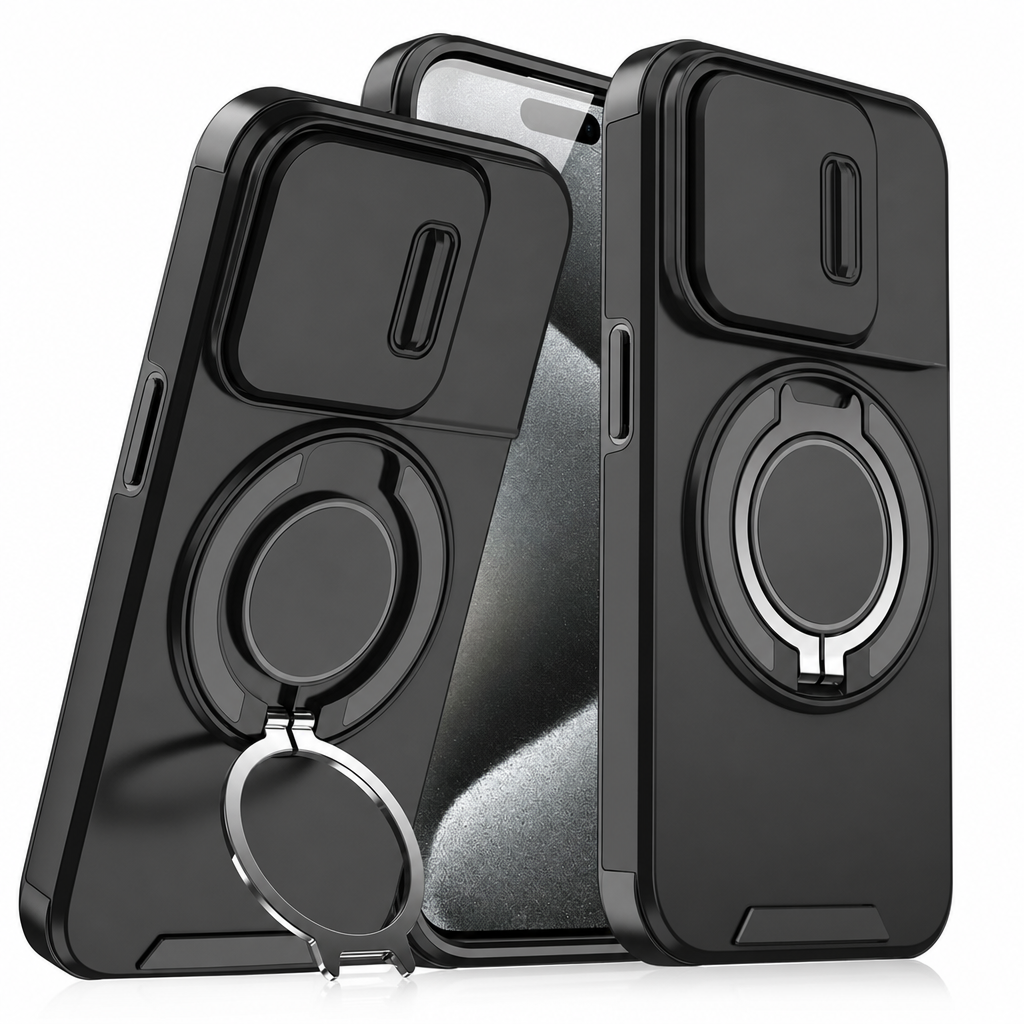 Shockproof Phone Case with Sliding Cover and Practical Stand