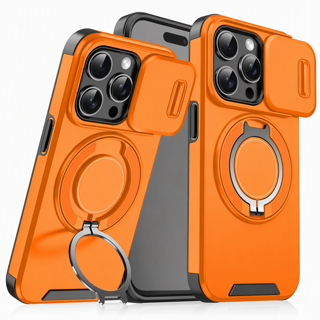 Shockproof Phone Case with Sliding Cover and Practical Stand