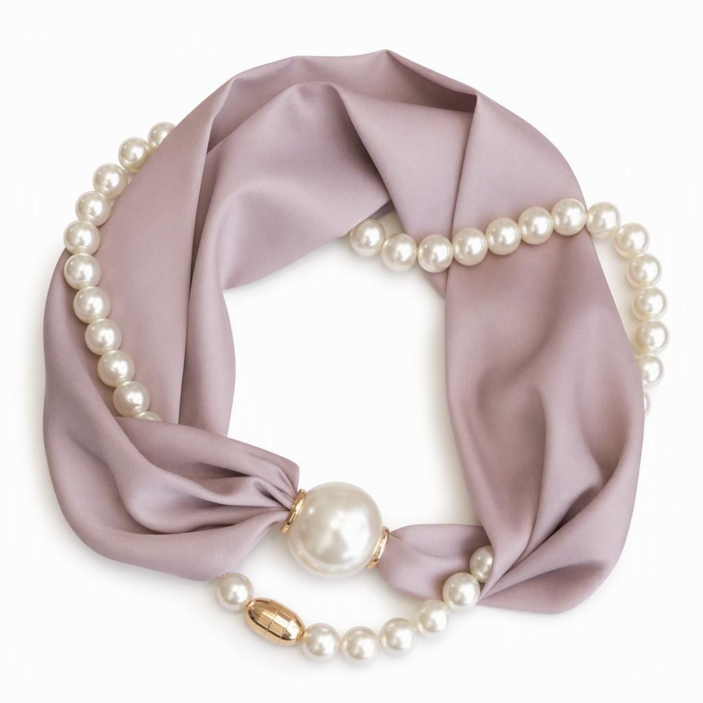 Pearl Necklace and Magnetic Scarf