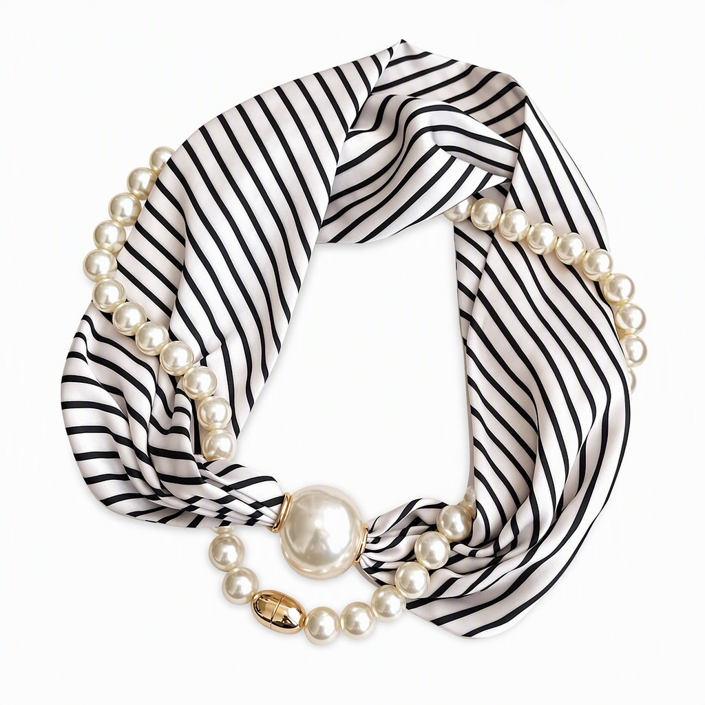 Pearl Necklace and Magnetic Scarf