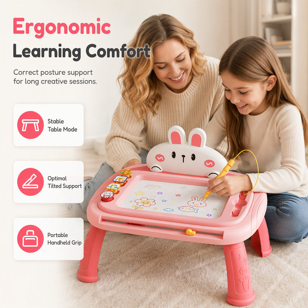 Magnetic Drawing Board for Kids – Colorful, Erasable Drawing Tablet with Pen and 4 Stamps