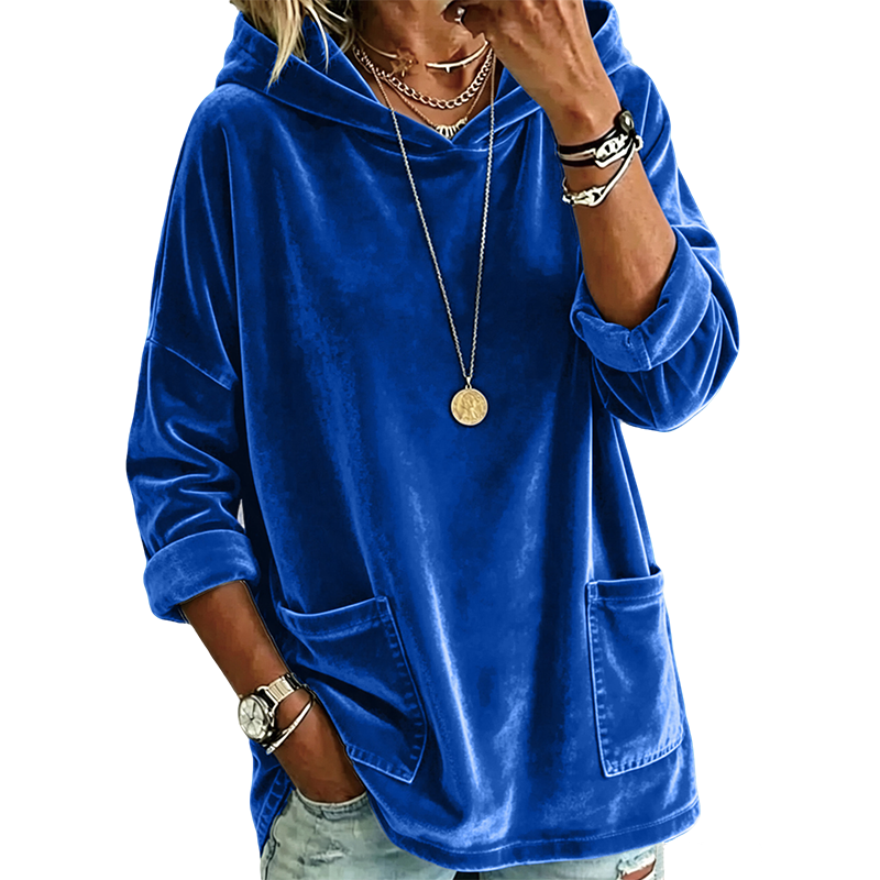 Ladies Velour Hoodie