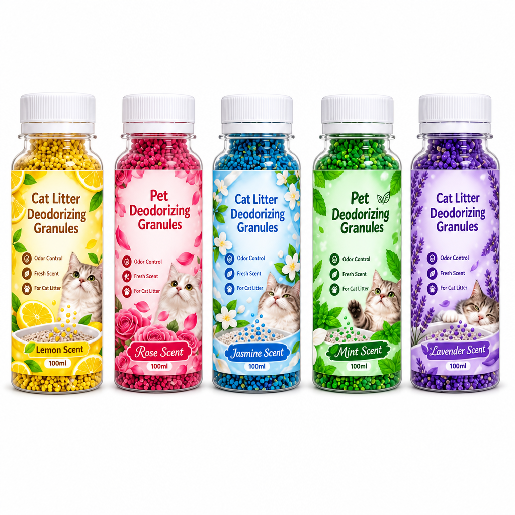 Cat Litter Deodorizing Granules – Easy Sprinkle-On Odor Control in Five Fresh Scents